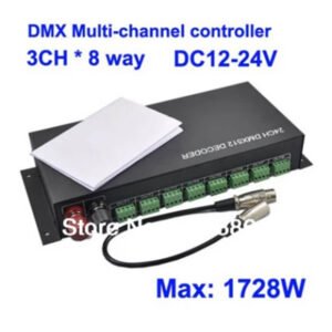 24CH DMX512 Decoder 8 Channel RGB led Controller DC5V-24V 24CH*2A DMX Decoder Dimmer For RGB light Controller