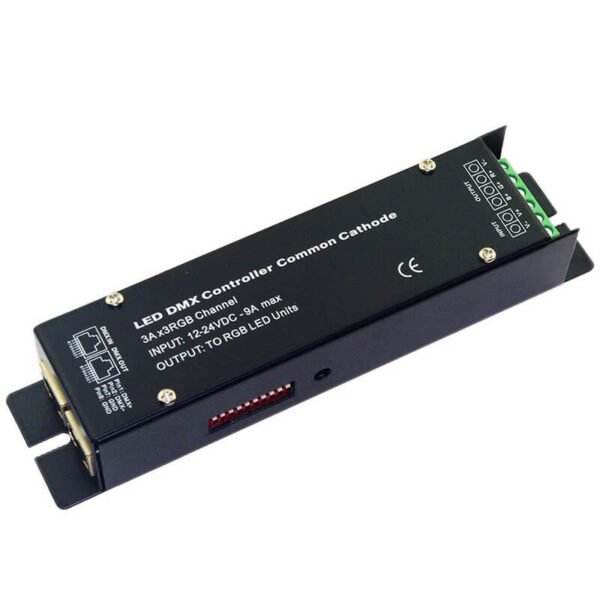 3/4 Channels DMX512 Decoder 12V 24V Max 5Ax3CH RGB LED Controller Common Anode DMX Dimmer Output to RGB LED Light