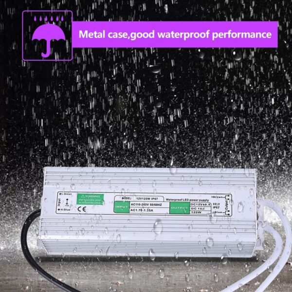 DC12V 24V 100W - 500W LED Power Supply Transformer IP67 Waterproof Input 220V