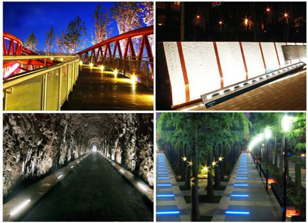 RGB 1M linear inground stair outdoor Step lights ground lamps 24W 3W 6W 36W underground led recessed driveway light IP66