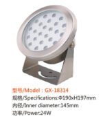 Underwater LED light Fish Pond 36W IP68 Warmpool Stainless Steel 24V