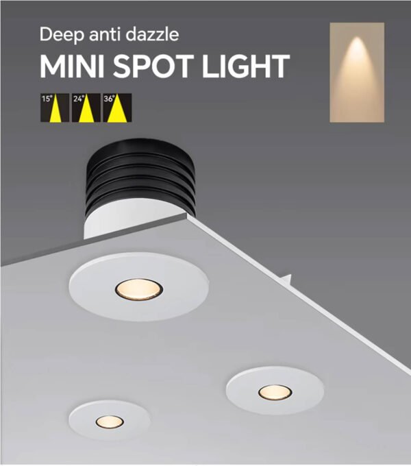 Mini COB LED Downlight Aluminum Anti-Glare 5W 7W 9W 12W Mini Downlight Trimless Indoor Small LED Spotlight