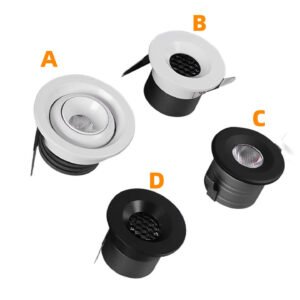 Mini Recessed Led Down Lights 3W Mini Cob Spotlight Indoor Been Angle 24 Degree Recessed LED Downlight for Jewelry Display