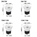 Modern LED Anti-Glare Recessed Spotlights for Hotels 30 40 50 60mm Cutout Sizes AC220V Constant Current DC24V Constant Voltage