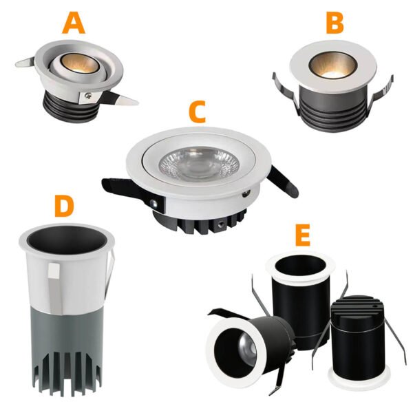 Modern Indoor Commercial Aluminum Anti-Glare LED Spot Lighting Recessed Downlight 5W 7W Spotlight