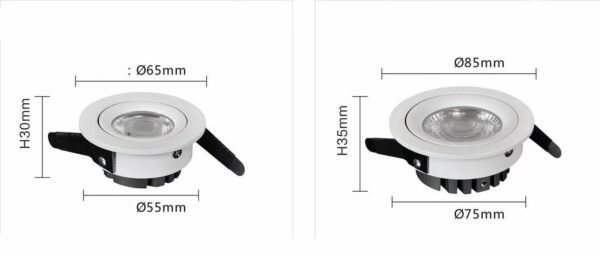 Modern Indoor Commercial Aluminum Anti-Glare LED Spot Lighting Recessed Downlight 5W 7W Spotlight